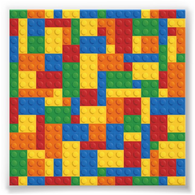  Brick Vector Graphic COLOURFUL RECTANGLES SQU Photo Print (Front)