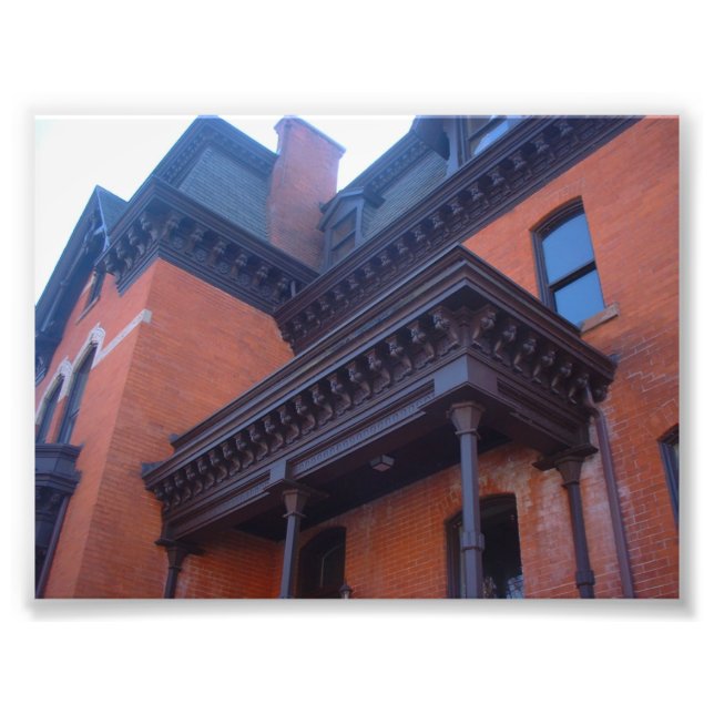 Brick Victorian House with Wooden Trim in Buffalo Photo Print (Front)