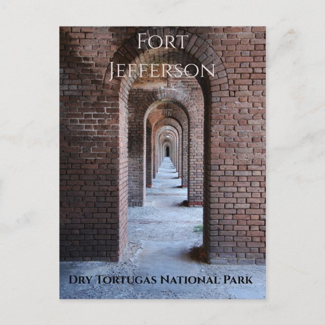 Brick Walkway Arches, Fort Jefferson, Dry Tortugas Postcard (Front)