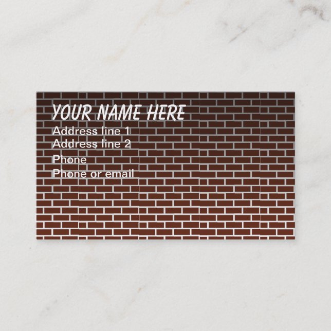 BRICK WALL #1 BUSINESS CARD (Front)