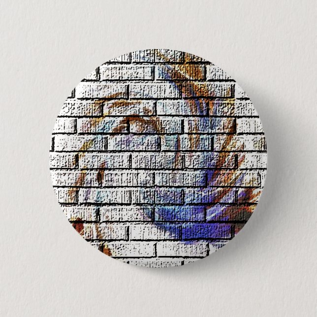 BRICK WALL 2 INCH ROUND BUTTON (Front)