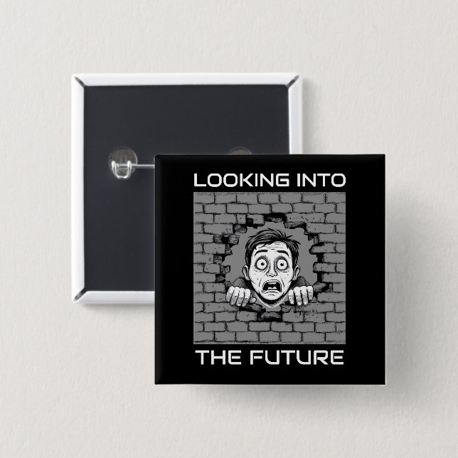Brick Wall 2 Inch Square Button (Front & Back)