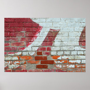 Brick Wall Advertisement Detail, Council Grove, KS Poster