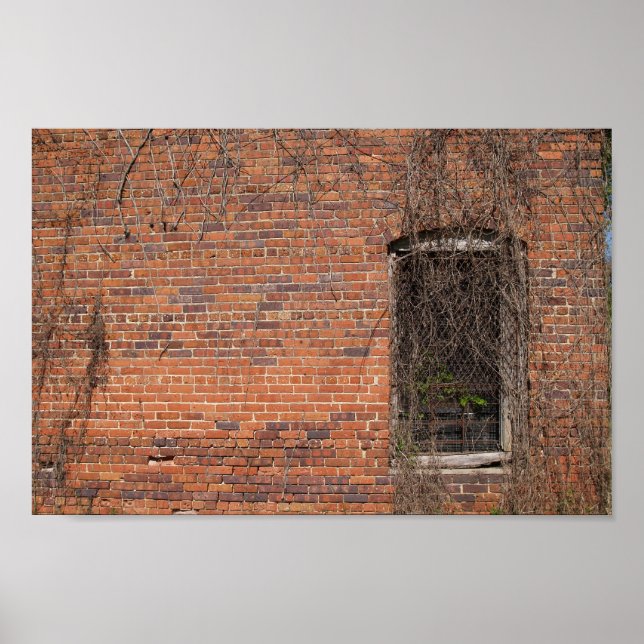 Brick Wall and Window Ready For Text Canvas Print (Front)