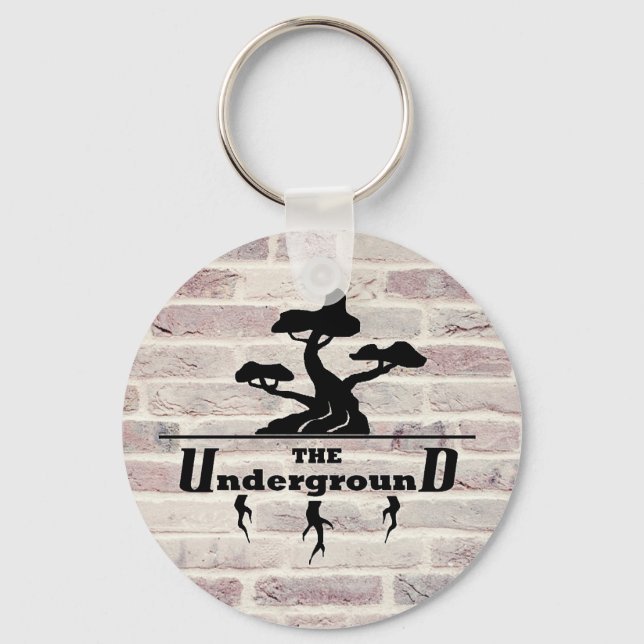 Brick Wall Background Business Logo Keychain (Front)