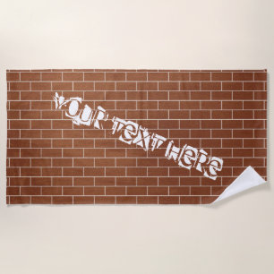 Brick Wall Beach Towel Custom Text