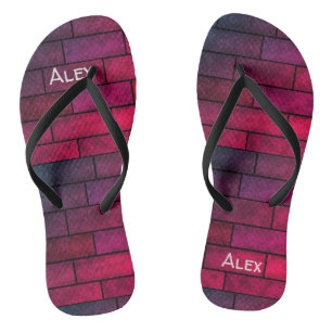 Brick wall , brick flip flops