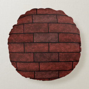 Brick wall , brick round pillow