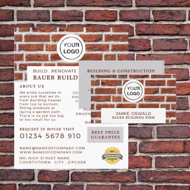 Brick Wall, Building Firm Logo, Builders Advert Flyer (Creator Uploaded)