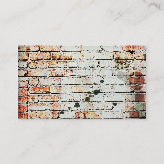 brick wall business card template with photo art (Front)