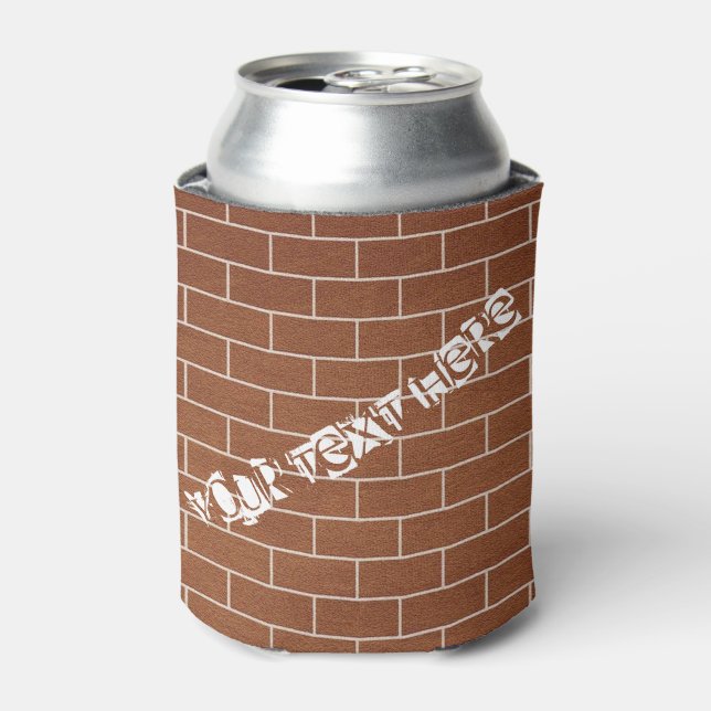 Brick Wall Can Cooler with Custom Text (Can Front)