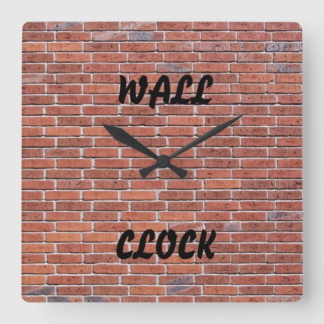 Brick 'Wall Clock' Square Wall Clock (Front)