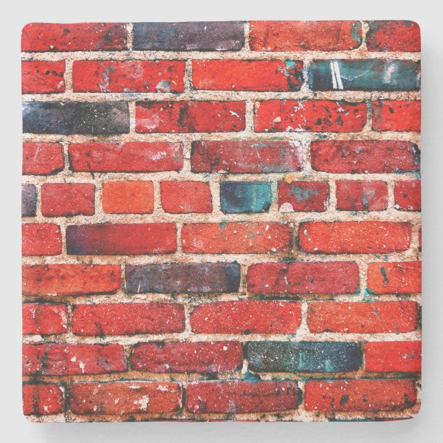 Brick Wall Cool Texture Pattern Stone Coaster (Front)