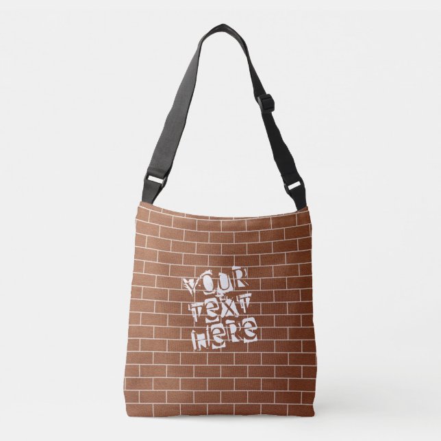 Brick Wall Crossbody Bag with Custom Text (Front)