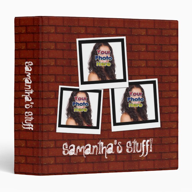 Brick Wall Custom Photo Snapshot Binder (Front/Spine)