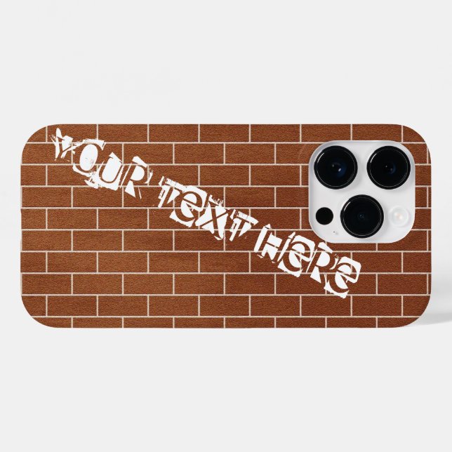 Brick Wall Custom Text iPhone Case (Back (Horizontal))