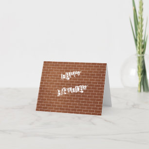 Brick Wall Design Birthday Card