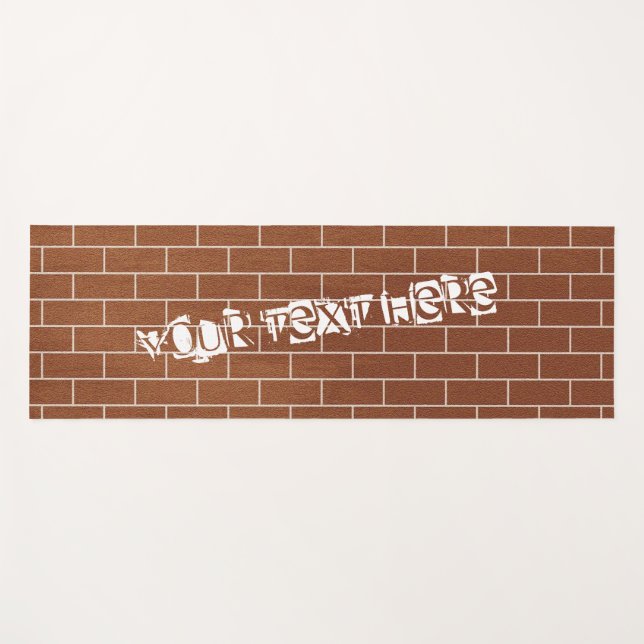 Brick Wall Design Yoga Mat Custom Text and Font (Front (Horizontal))