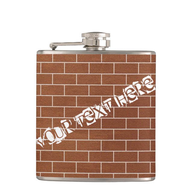 Brick Wall Flask with Custom Text (Front)