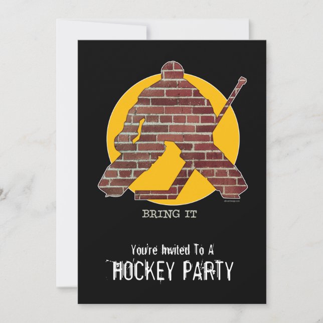 Brick Wall Goalie Party invitation (Front)