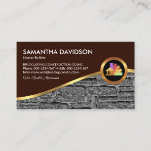 Brick Wall Gold Wave Brick Layer Business Card