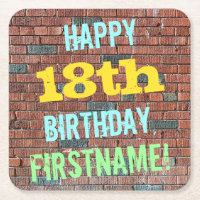 Brick Wall Graffiti Inspired 18th Birthday + Name