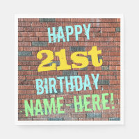 Brick Wall Graffiti Inspired 21st Birthday + Name