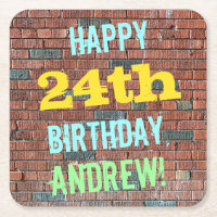 Brick Wall Graffiti Inspired 24th Birthday + Name