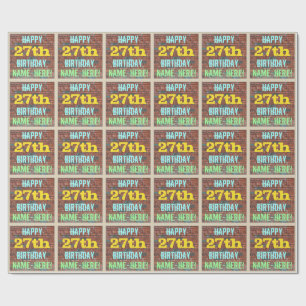 Brick Wall Graffiti Inspired 27th Birthday + Name Wrapping Paper
