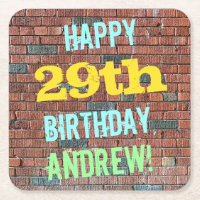 Brick Wall Graffiti Inspired 29th Birthday + Name