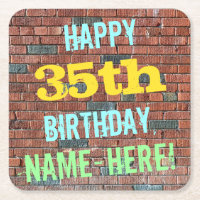 Brick Wall Graffiti Inspired 35th Birthday + Name
