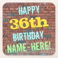 Brick Wall Graffiti Inspired 36th Birthday + Name