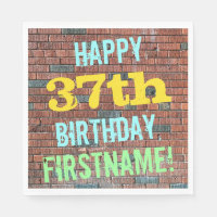 Brick Wall Graffiti Inspired 37th Birthday + Name