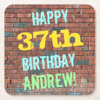 Brick Wall Graffiti Inspired 37th Birthday + Name