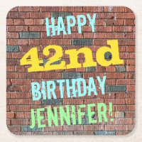 Brick Wall Graffiti Inspired 42nd Birthday + Name