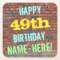 Brick Wall Graffiti Inspired 49th Birthday + Name