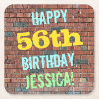 Brick Wall Graffiti Inspired 56th Birthday + Name