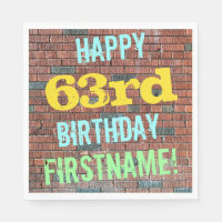 Brick Wall Graffiti Inspired 63rd Birthday + Name