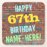Brick Wall Graffiti Inspired 67th Birthday + Name