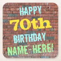 Brick Wall Graffiti Inspired 70th Birthday + Name