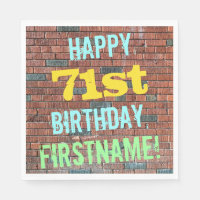 Brick Wall Graffiti Inspired 71st Birthday + Name