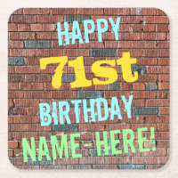 Brick Wall Graffiti Inspired 71st Birthday + Name