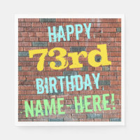 Brick Wall Graffiti Inspired 73rd Birthday + Name