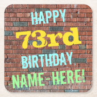 Brick Wall Graffiti Inspired 73rd Birthday + Name