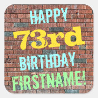 Brick Wall Graffiti Inspired 73rd Birthday + Name