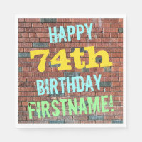 Brick Wall Graffiti Inspired 74th Birthday + Name