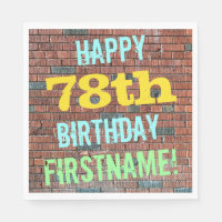 Brick Wall Graffiti Inspired 78th Birthday + Name