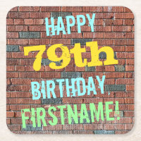 Brick Wall Graffiti Inspired 79th Birthday + Name