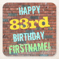 Brick Wall Graffiti Inspired 83rd Birthday + Name