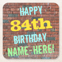 Brick Wall Graffiti Inspired 84th Birthday + Name